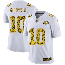 Camiseta Hombre NFL San Francisco 49ers Jimmy Garoppolo 10 Nike Flocked Leopard Print Blanco